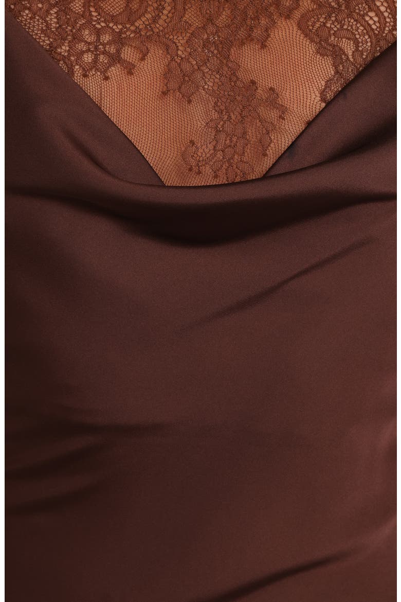Evana Lace Column Gown, Alternate, color, BROWN