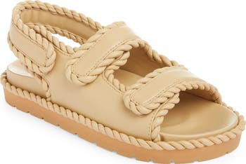 ボッテガヴェネタラムレザー\"jack\" flat sandalサンダルホワイト Bottega Veneta Jack Flat Sandal in Glacier | FWRD