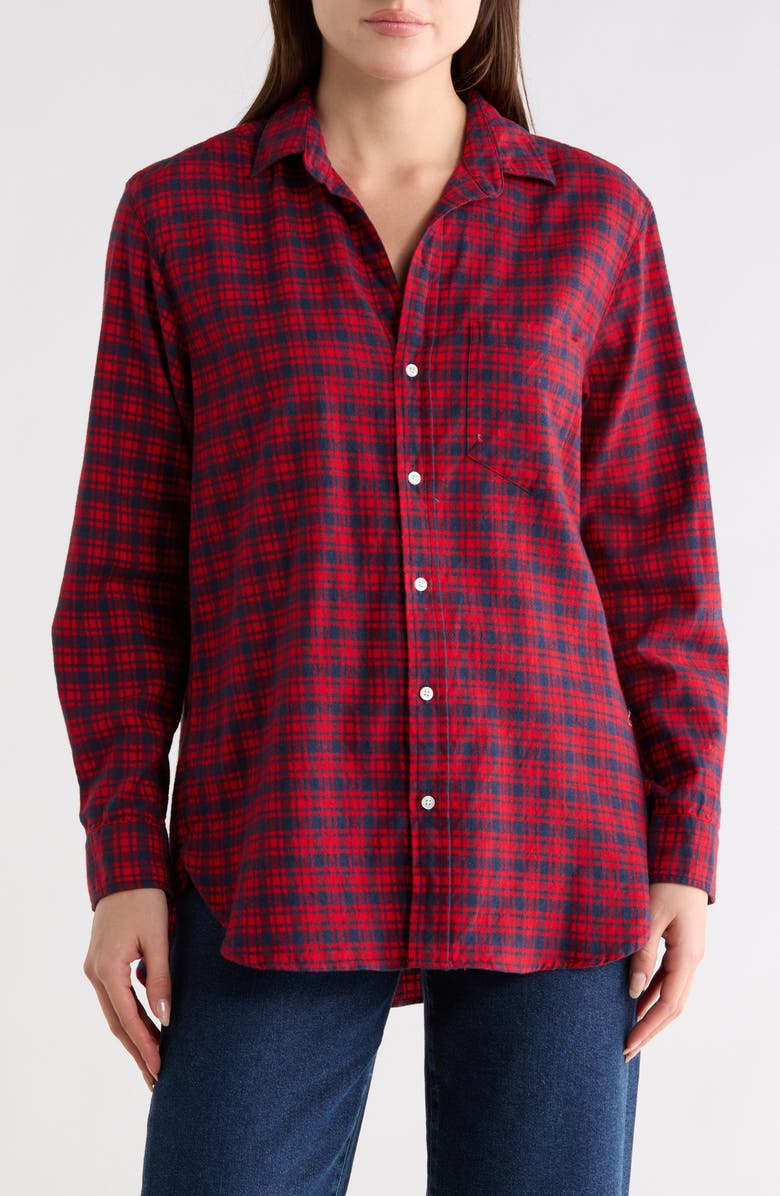 Frank & Eileen Boyfriend Button-Up Shirt, Main, color, Red Navy Plaid