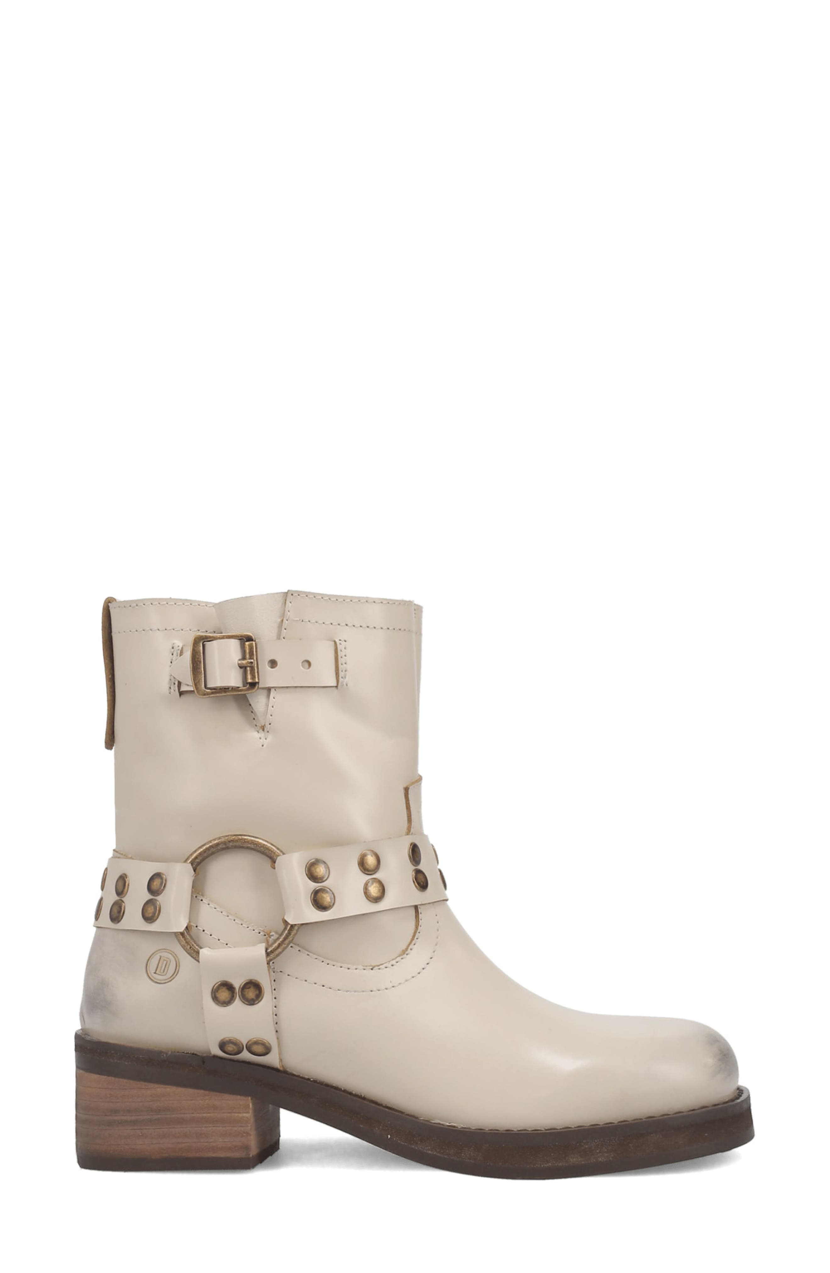 Anarchy Leather Bootie, Alternate, color, WHITE