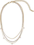Ettika Set of 4 Crystal & Chain Link Necklaces
