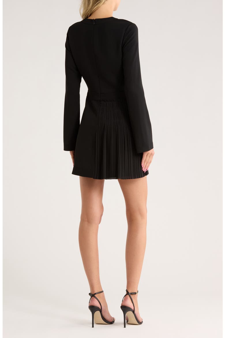 Zabelle Long Sleeve Minidress, Alternate, color, BLACK