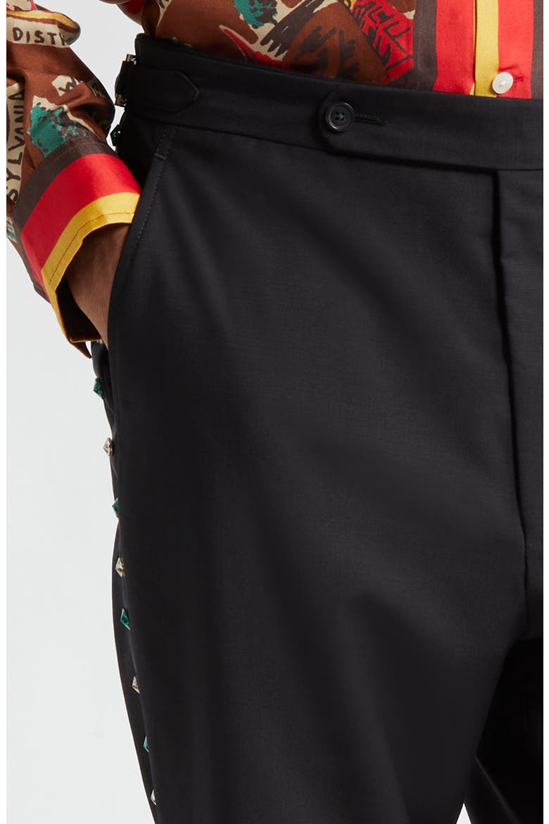 Crystal Wool & Mohair Tuxedo Trousers, Alternate, color, BLACK