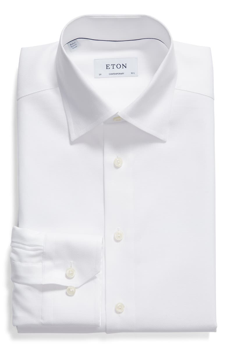 Eton Contemporary Fit Solid Dress Shirt, Alternate, color,