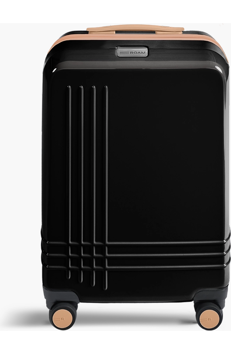 ROAM Luggage Expandable Carry-On, Main, color, Black Gloss / Tan