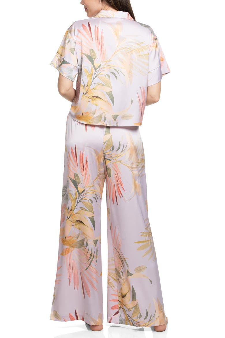 Print Satin Pajamas, Alternate, color, PURPLE
