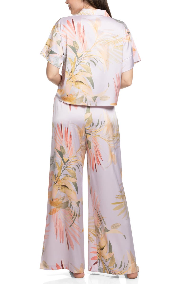 Midnight Bakery Print Satin Pajamas, Alternate, color, Purple