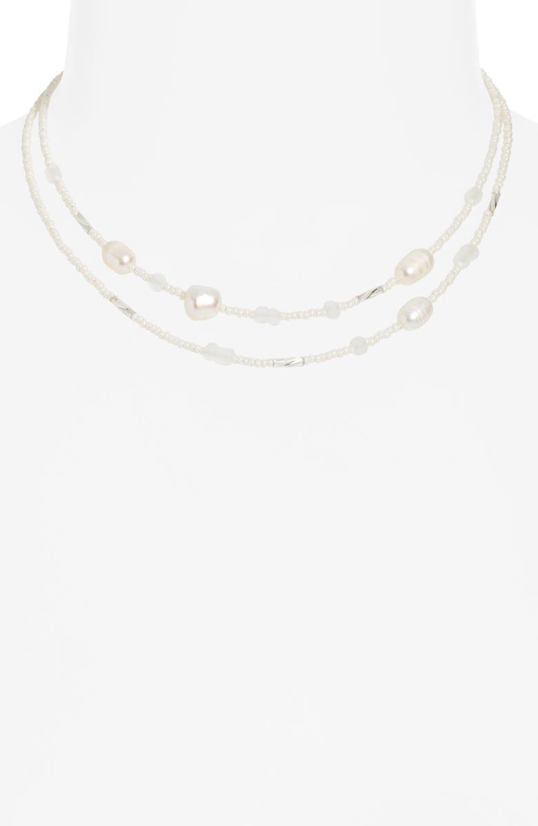 Nordstrom Beaded Freshwater Pearl Layered Necklace, Alternate, color,