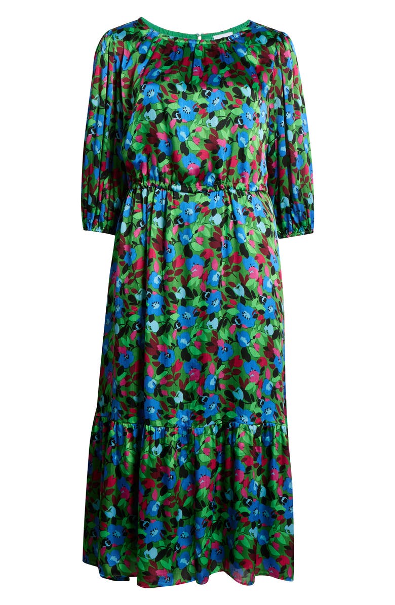 SUGARLIPS Destine Floral Print Long Sleeve Maxi Dress, Alternate, color, Green-Blue-Fuchsia