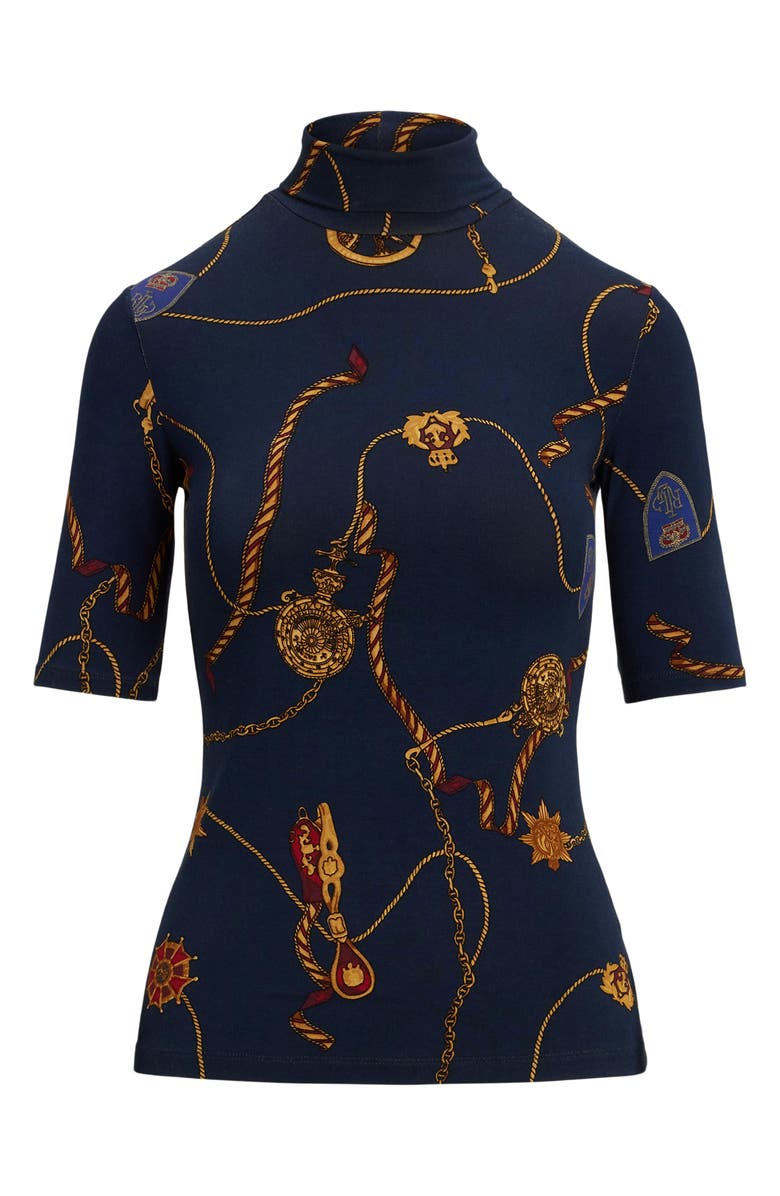 Lauren Ralph Lauren Stretch Jersey Turtleneck Top, Alternate, color, 