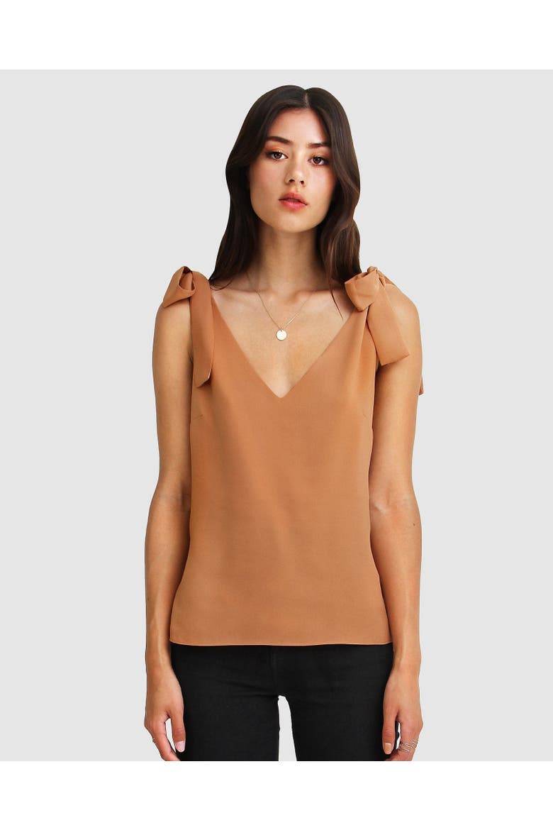 Feel For You V-Neck Top, Alternate, color, Camel