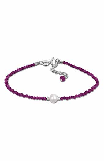 Cultured Pearl & Stone Bead Bracelet