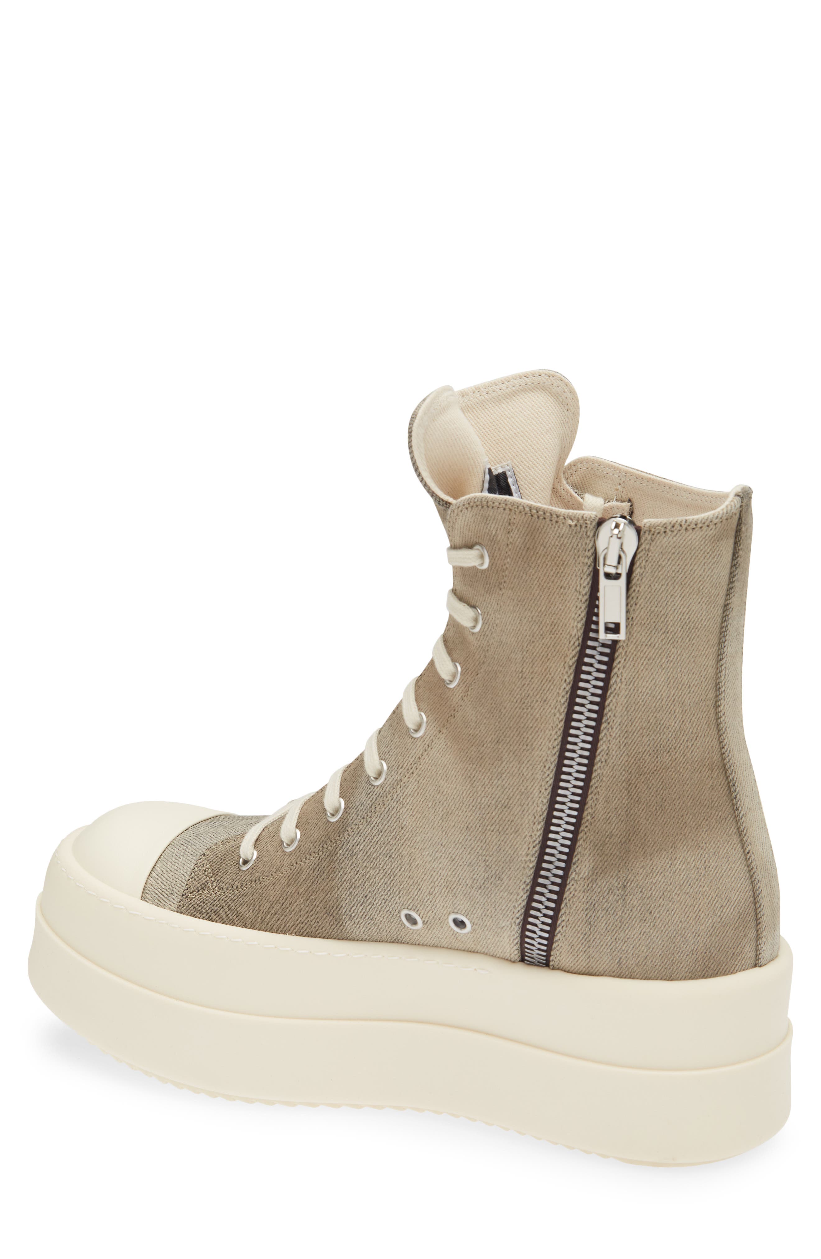 Rick Owens DRKSHDW Bumper High Top Platform Sneaker, Alternate, color, Dust/ Milk/ Milk