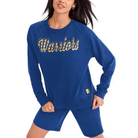 Women's DKNY Sport Royal Golden State Warriors Regina Raglan Pullover Sweatshirt