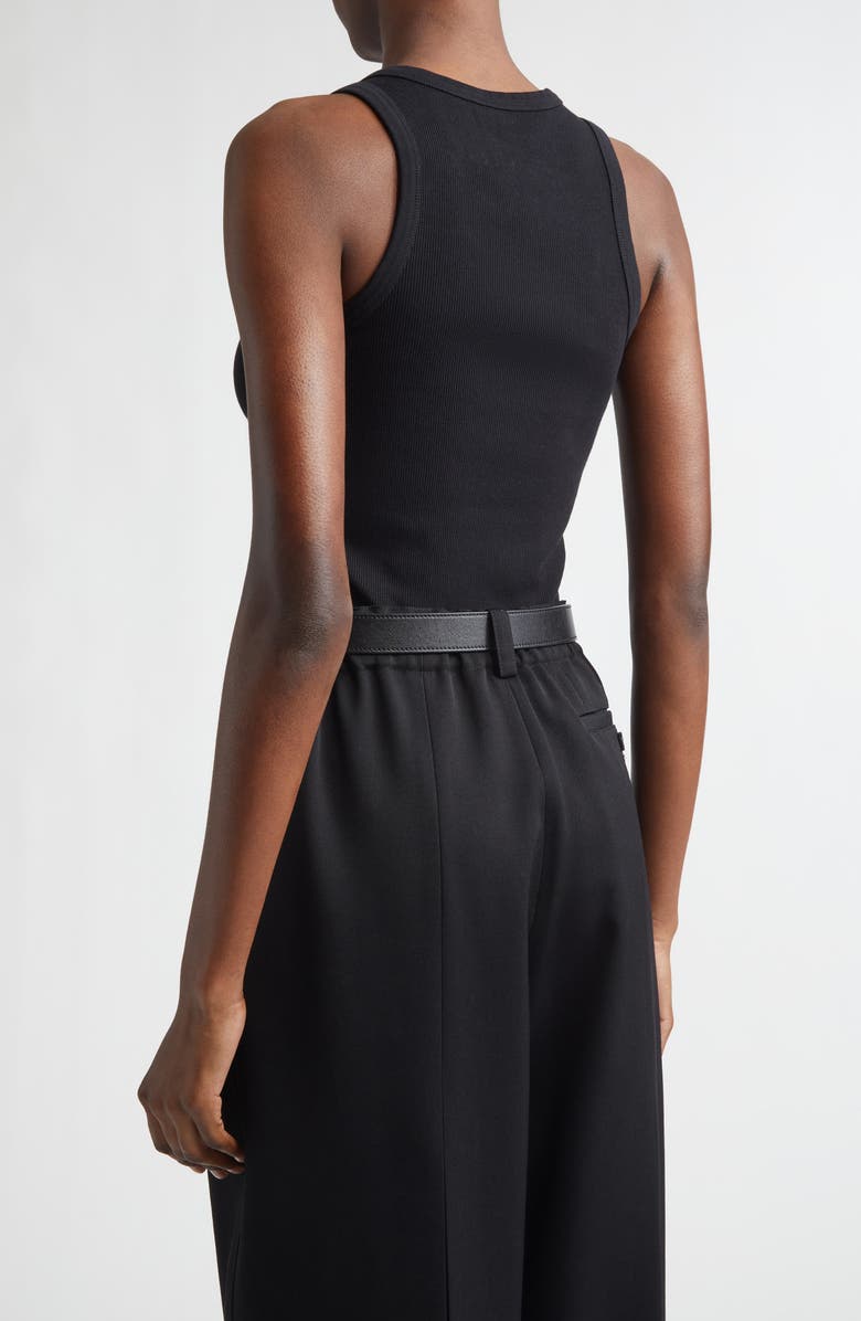 Givenchy Embroidered Logo Stretch Cotton Rib Tank, Alternate, color, Black