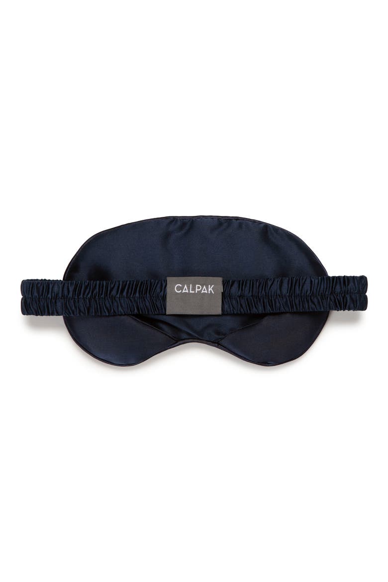 Silk Travel Neck Pillow & Eye Mask Set, Alternate, color, NAVY