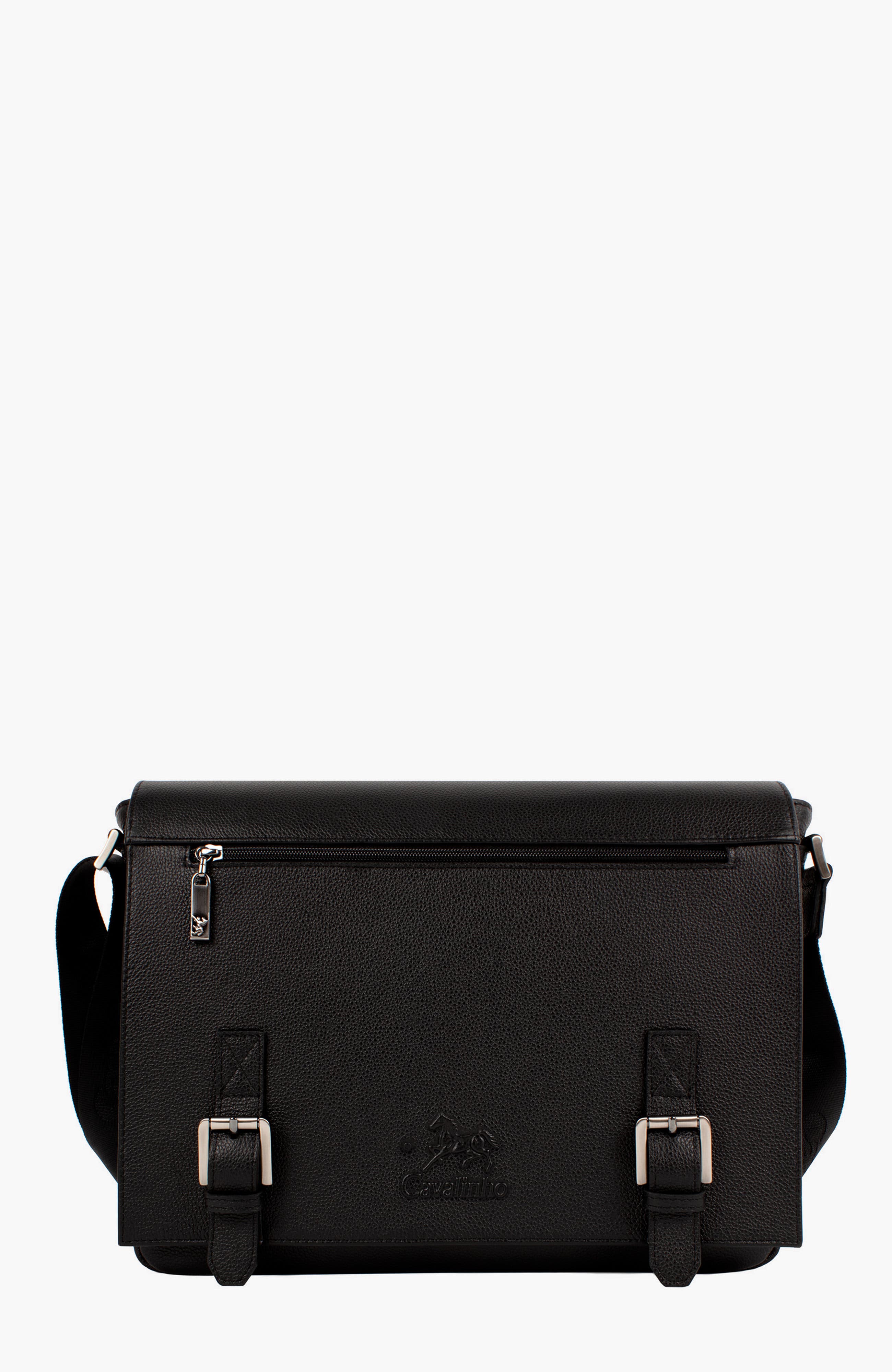 El Cavaleiro Leather Messenger Bag 65, Main, color, Black