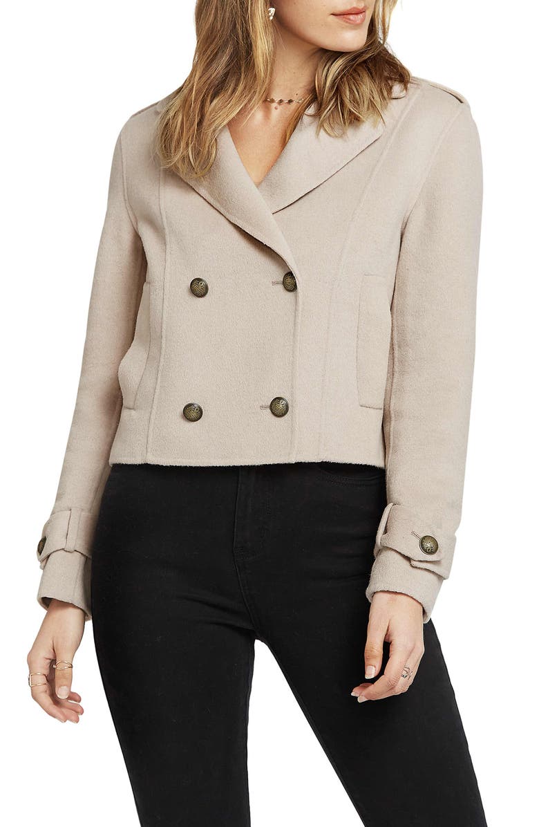 Belle & Bloom BELLE AND BLOOM Better Off Military Wool Peacoat, Alternate, color,