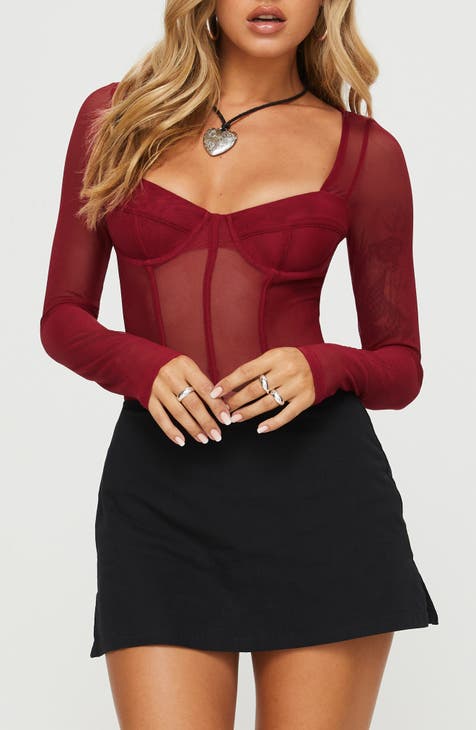 Women s Burgundy Bodysuits Nordstrom