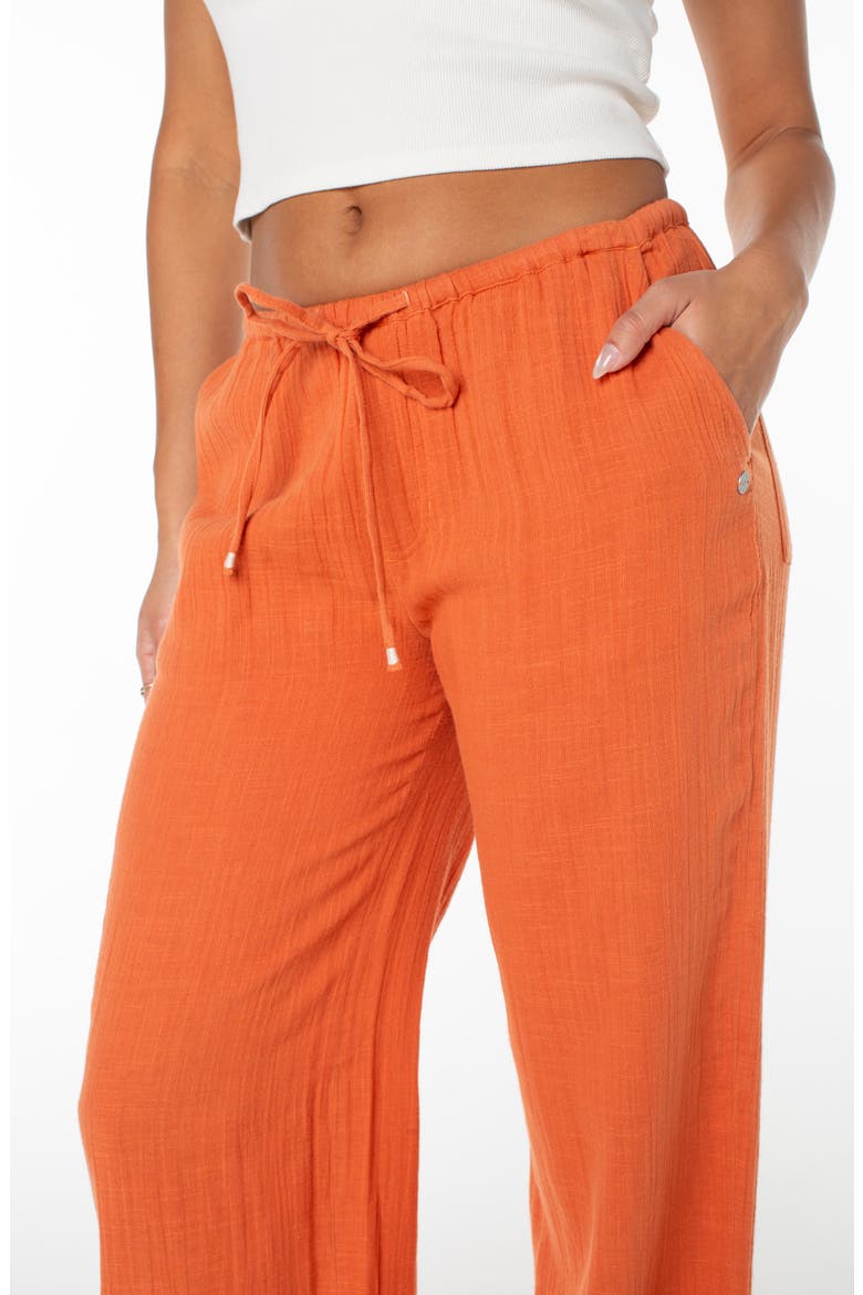 Iyla Cotton Crinkle Gauze Wide Leg Pants, Alternate, color, GINGER SPICE