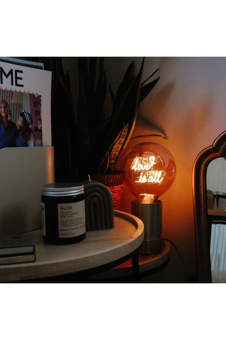 Love Is All Portable Table Lamp, Alternate, color, Emerald