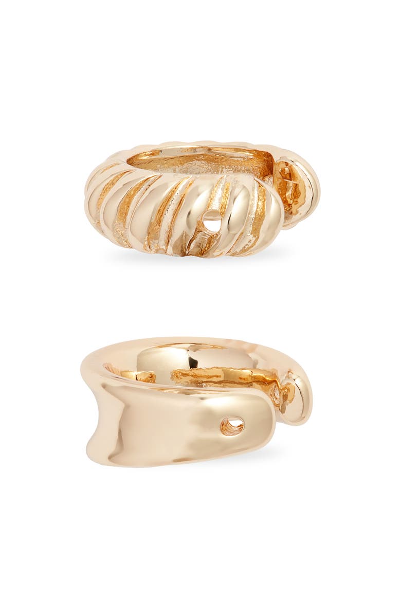 Open Edit Set of 2 Cuff Earrings, Main, color, Gold