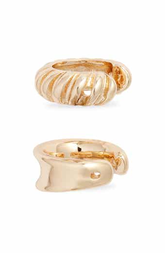 Open Edit Set of 2 Cuff Earrings