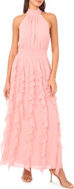 1.STATE Flounce Cascading Maxi Dress