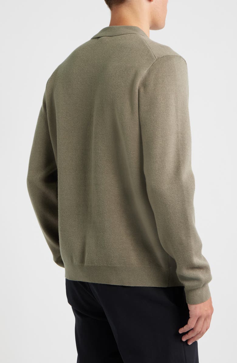 Open Edit Polo Cardigan, Alternate, color, Olive Brown