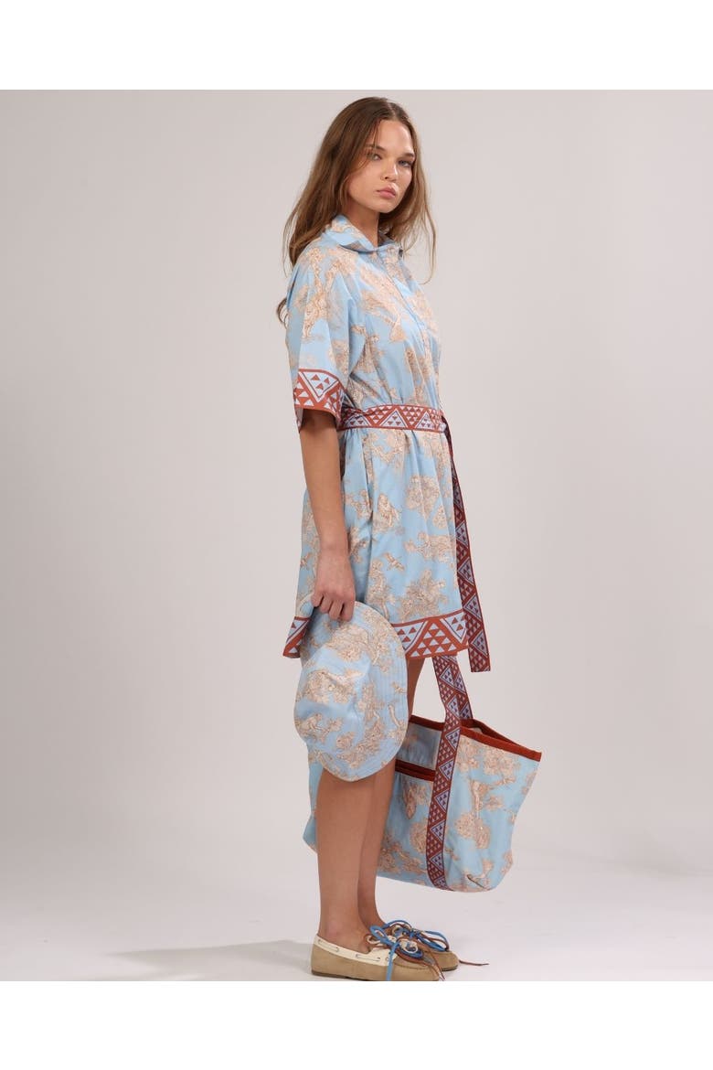 Poplin Short Dress Africa, Alternate, color, Light Blue