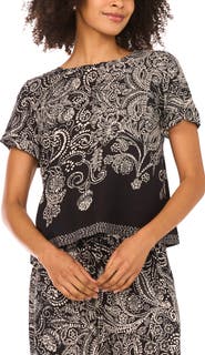 Vince Camuto Paisley Print Short Sleeve Top