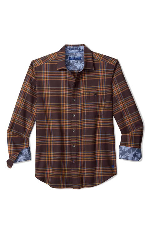 Canyon Beach Camano Plaid Cotton Flannel Button-Up Shirt (Big & Tall)