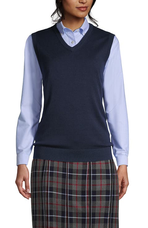 School Uniform  Cotton Modal Fine Gauge Sweater Vest