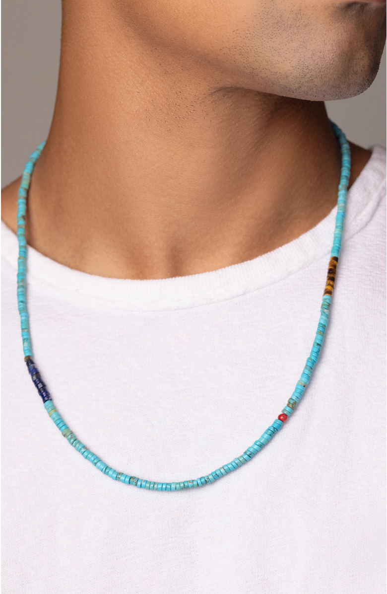 Nialaya Heishi Necklace, Alternate, color, Turquoise / Brown / Blue