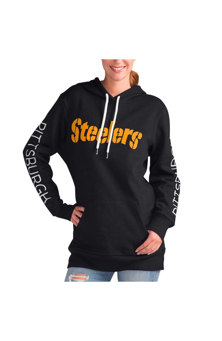 G-III 4HER BY CARL BANKS Women's G-III 4Her by Carl Banks Black Pittsburgh Steelers Extra Inning Pullover Hoodie, Main, color, Black