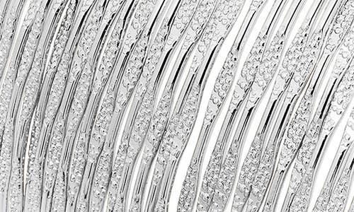 Savvy Cie Jewels Rhodium Plated Wide Cuff Bracelet In Metallic