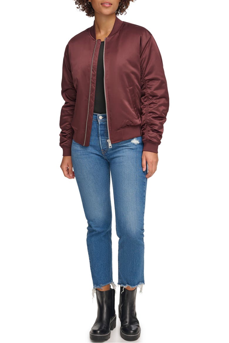 Oversize Bomber Jacket, Alternate, color, DECADENT CHOCOLATE