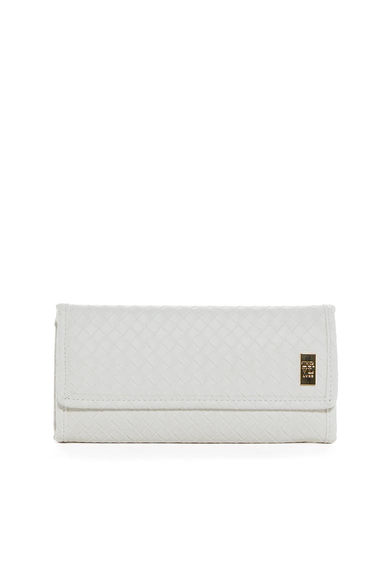 Woven Jewelry Wallet, Main, color, White