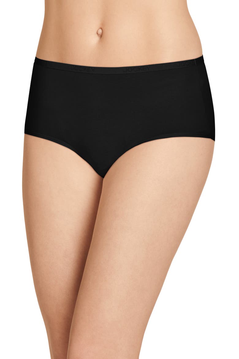 Womens Organic Cotton Stretch Modern Brief - 6 Pack, Alternate, color, Black