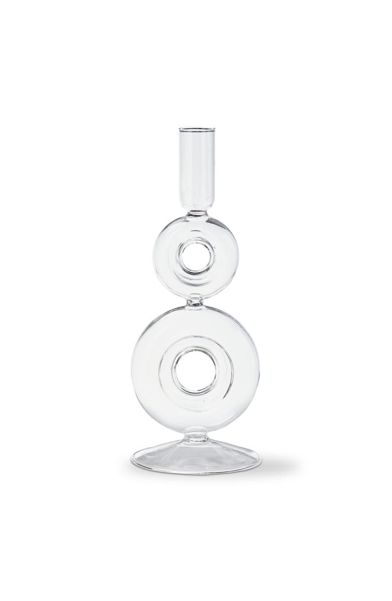 tag Odette Clear Glass Taper Holder Large 3.5 x 3.5 x 9 in, Main, color, Clear