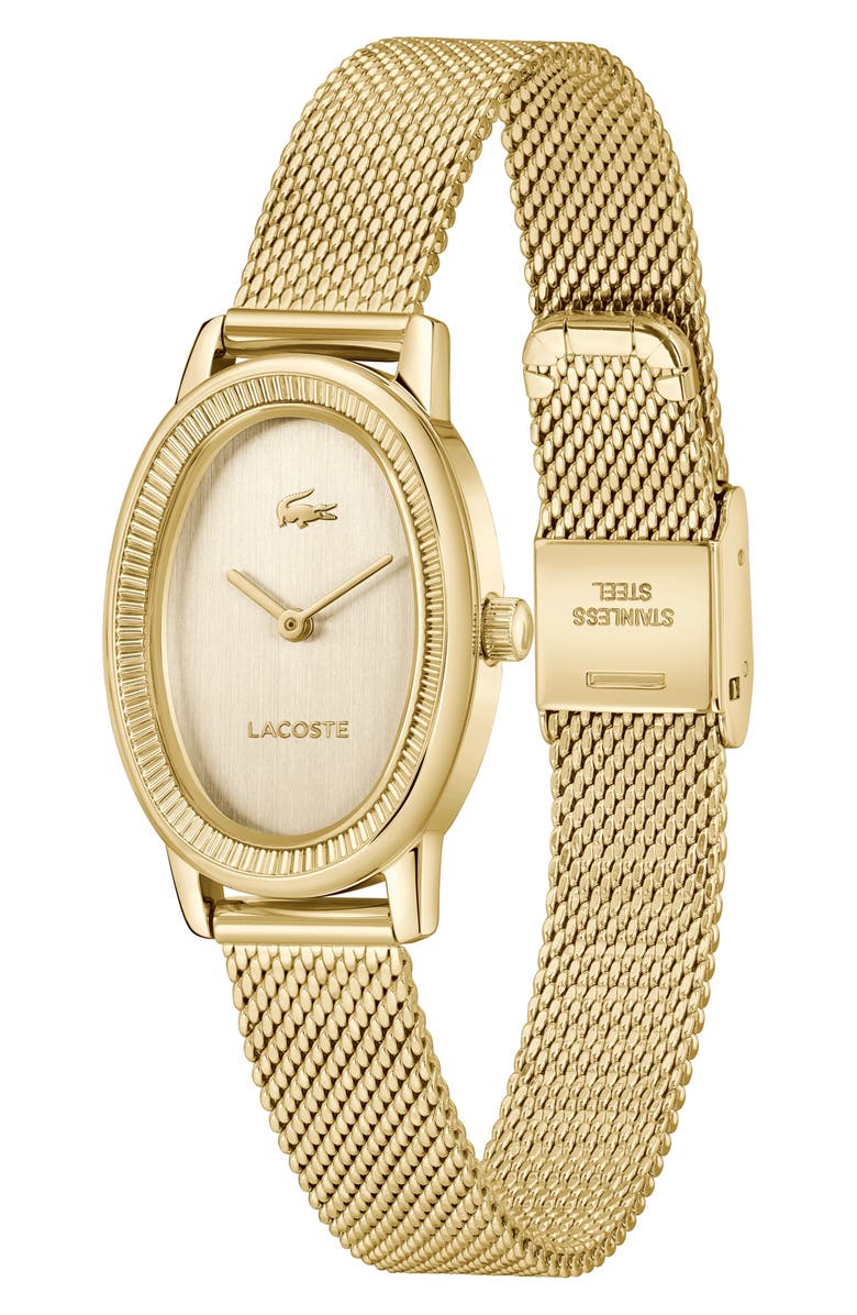 Lacoste Parisienne Mesh Strap Watch, 30mm x 22mm, Alternate, color, Gold