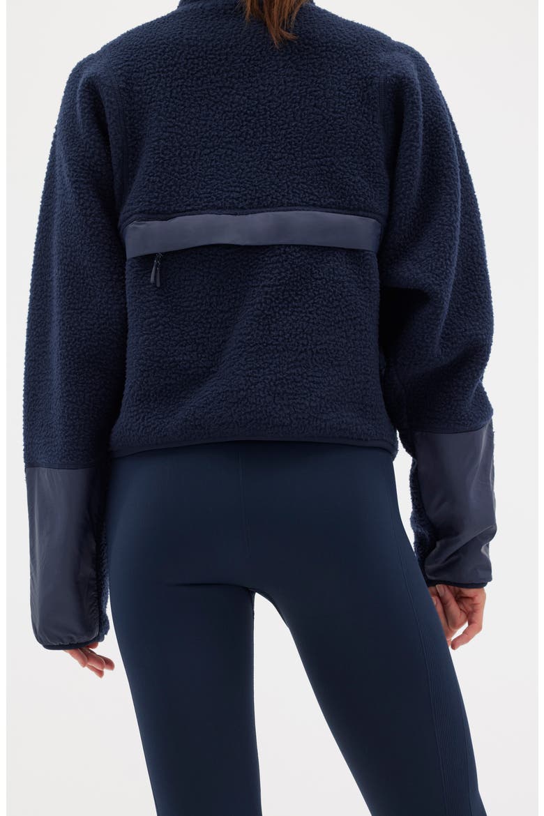 Pieper Water Repellent Recycled Polyester Fleece Quarter Zip Top, Alternate, color, NAVY