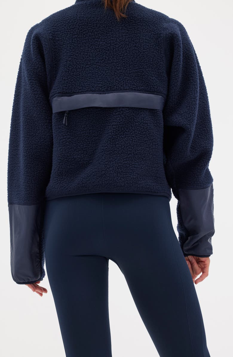 Halfdays Pieper Water Repellent Recycled Polyester Fleece Quarter Zip Top, Alternate, color, Navy