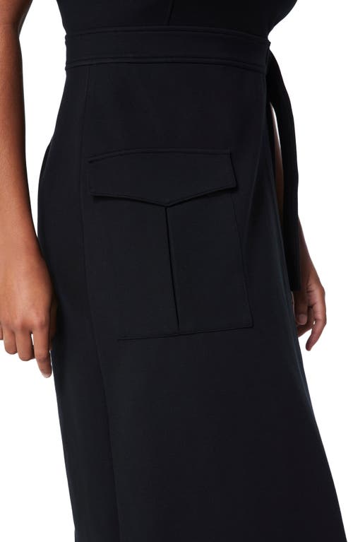 Spanx ® Belted Sleeveless Ponte Cargo Dress In Black
