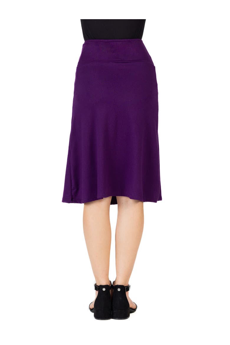 Casual Elastic Waist A-Line Skirt, Alternate, color, Purple