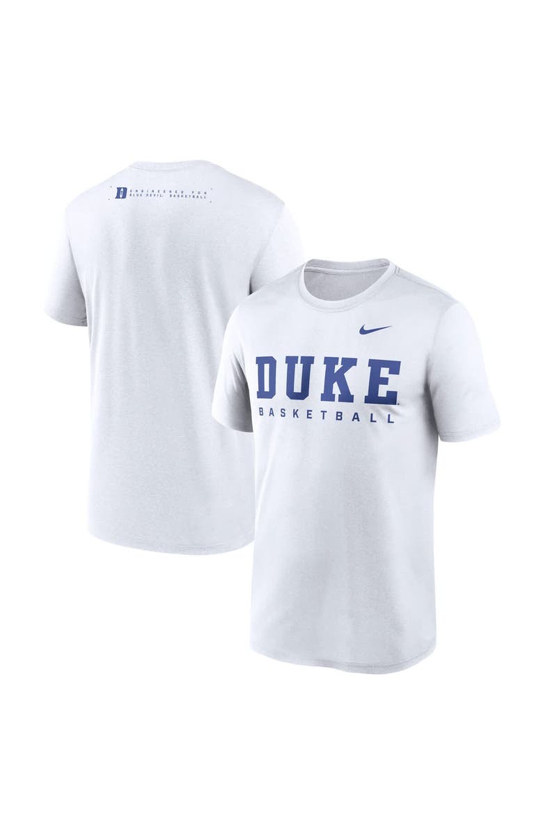 Nike Men's Nike White Duke Blue Devils 2025 Courtside Basketball Legend Dri-FIT T-Shirt, Main, color, White