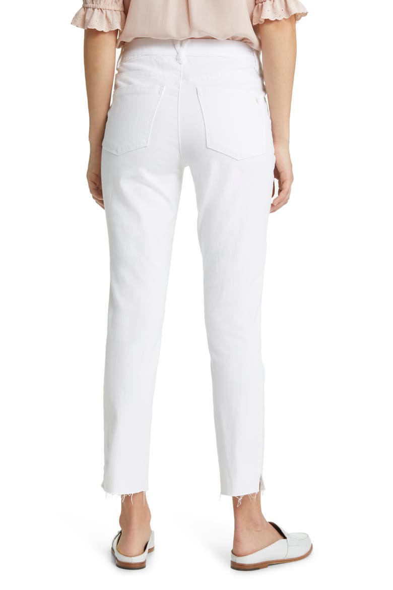'Ab'Solution CoolMax® High Waist Raw Hem Skinny Jeans, Alternate, color, OPTIC WHITE