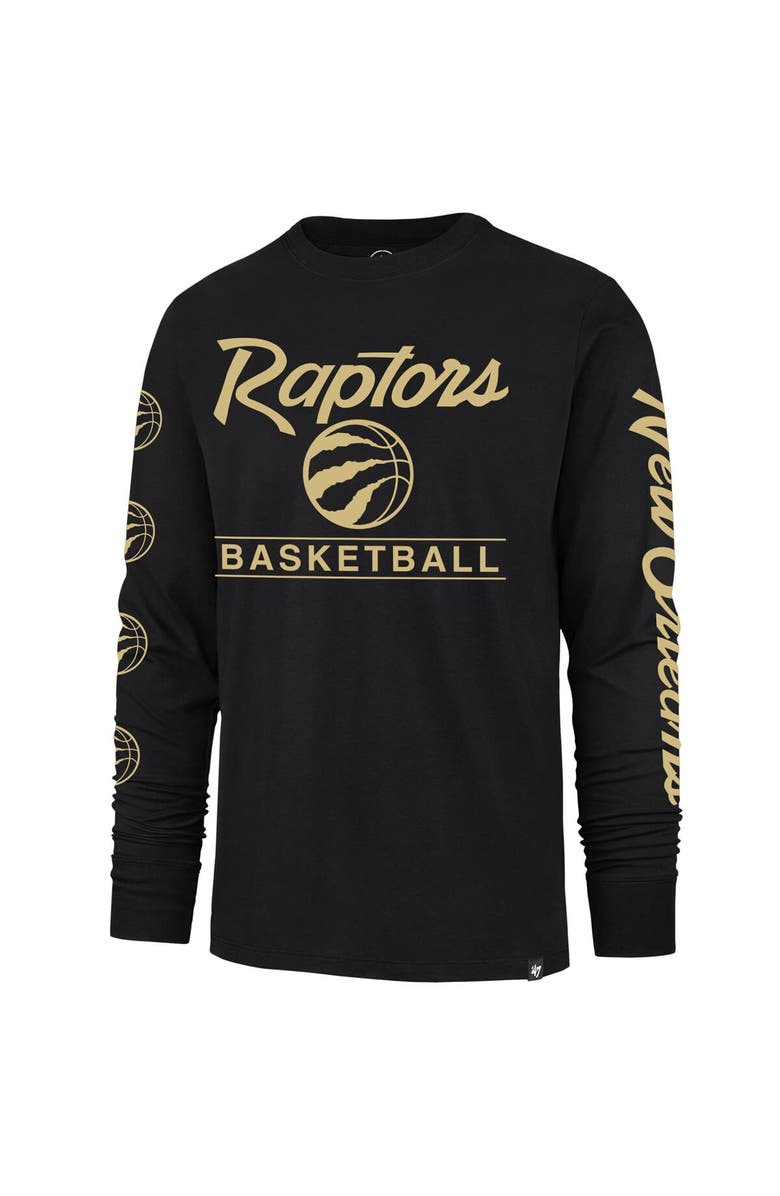 '47 Men's '47 Black Toronto Raptors 2023/24 City Edition Triplet Franklin Long Sleeve T-Shirt, Alternate, color, 