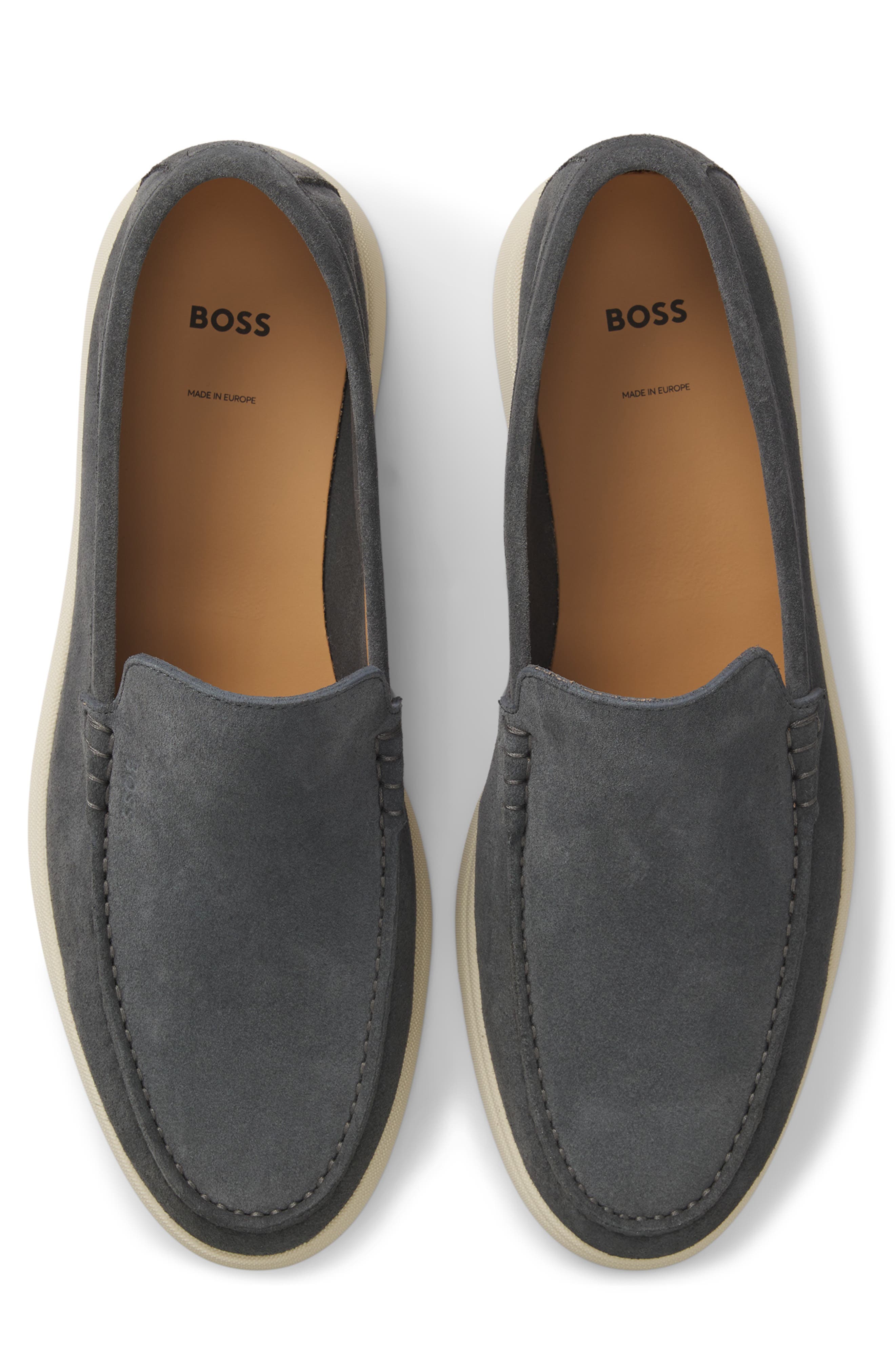 BOSS Sienne Moc Toe Loafer, Alternate, color, Dark Grey
