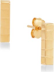Frankie & Zoe Textured Bar Stud Earrings